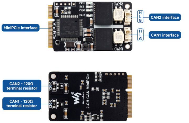Détails 2 CH CAN MiniPCIe 19 Détails 2 CH CAN MiniPCIe 19