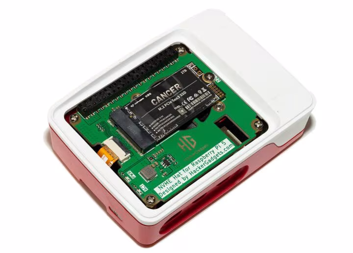 Chapeau HackerGadgets NVME pour Raspberry Pi 5 Chapeau HackerGadgets NVME pour Raspberry Pi 5