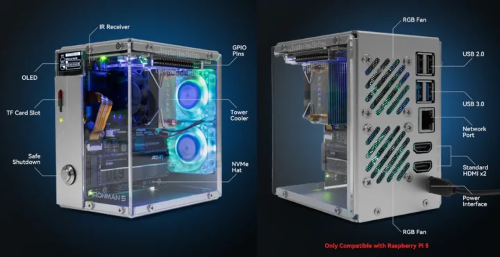 Description du boîtier Pironman 5 Raspberry Pi 5