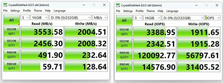 Test SSD LattePanda Mu PCIe 16 Go