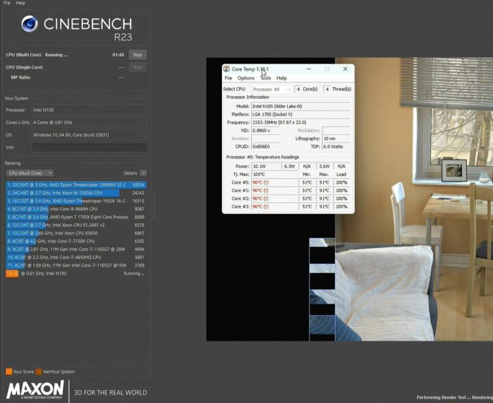 Cinebench à refroidissement actif LattePanda mu
