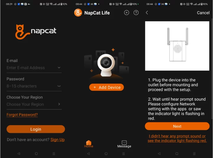 Napcat Android ajouter un appareil