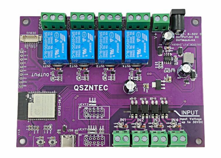La carte à quatre relais Maker Go ESP32-C6-EVB prend en charge Wi-Fi 6, BLE 5 et Zigbee pour les applications de maison intelligente 1 Makergo ESP32-C6-EVB board