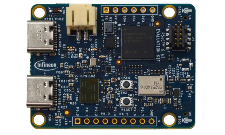 Le kit d'évaluation Infineon CY8CKIT-062S2-AI PSoC 6 Edge AI comprend plusieurs capteurs, des embases Arduino et des connecteurs Pmod 1 CY8CKIT 062S2 AI Kit