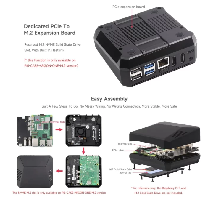 Boîtier Raspberry Pi 5 SSD NVMe