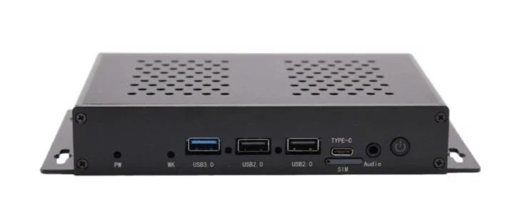 Mini PC sans ventilateur Rockchip RK3567 avec emplacement pour carte SIM