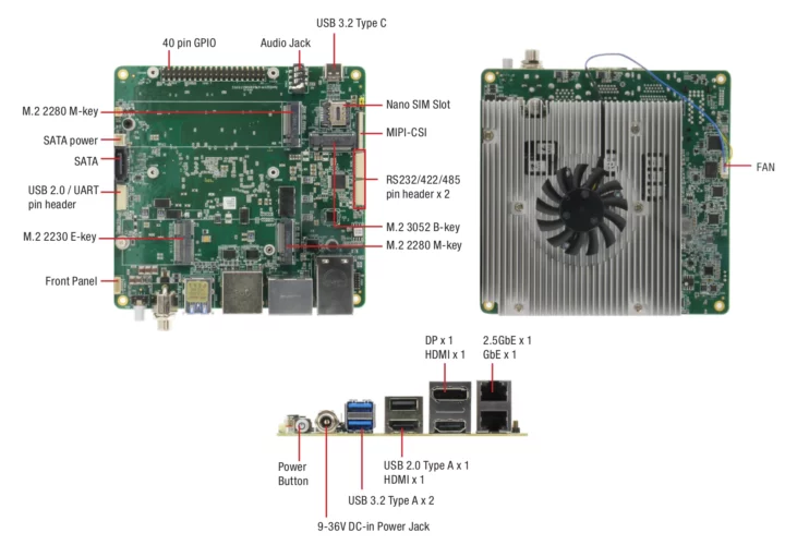 Description des ports UP Xtreme i14 SBC Description des ports UP Xtreme i14 SBC