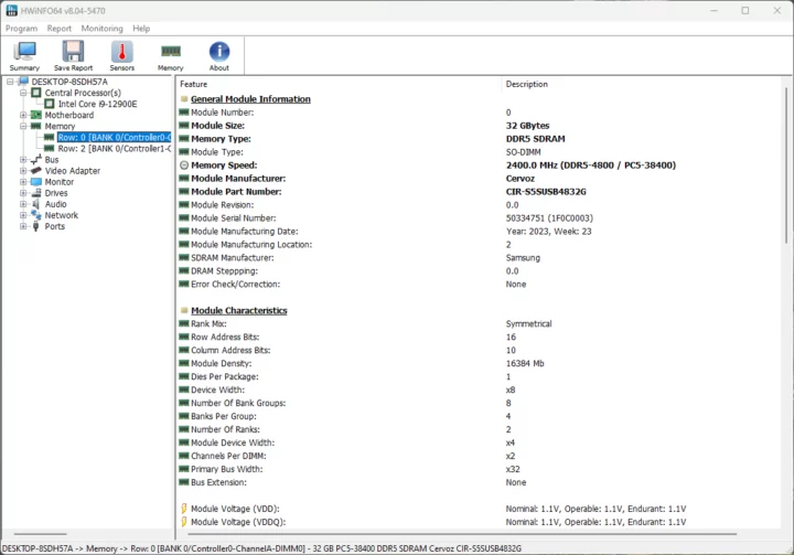 Mémoire Cervoz DDR5 DS-1402 64 Go Cincoze