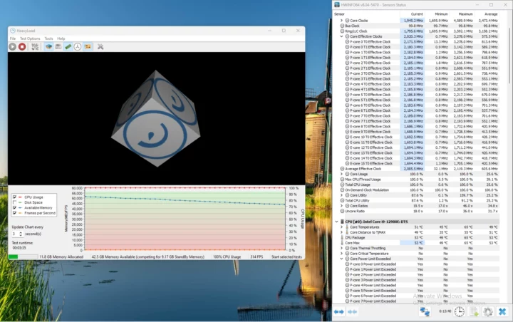 Test de stress Cincoze DS-1402 HeavyLoad sur Intel Core i9-12900E