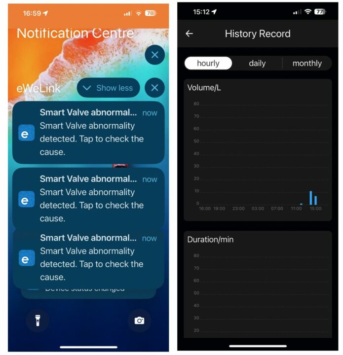 Notification anormale de la vanne d'eau ZB de Sonoff + enregistrement historique Notification anormale de la vanne d'eau ZB de Sonoff + enregistrement historique