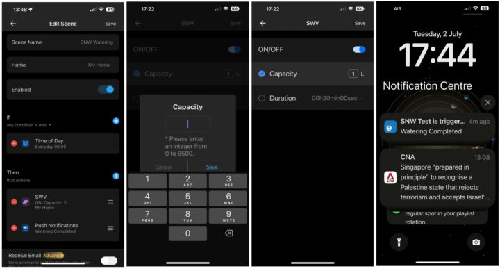 Capacité de la scène eWeLink SonoffZBWaterValve Capacité de la scène eWeLink SonoffZBWaterValve
