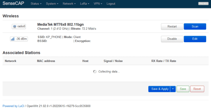 Connexion au SSID cible. Connexion au SSID cible.