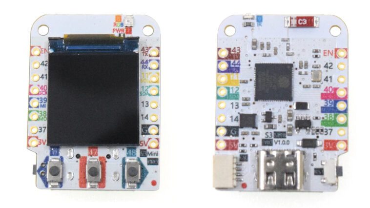 LOLIN S3 Mini Pro - Une petite carte ESP32-S3 avec un écran de 0,85 pouce et un PCB multicolore 1 LOLIN S3 Mini Pro multi-color PCB board