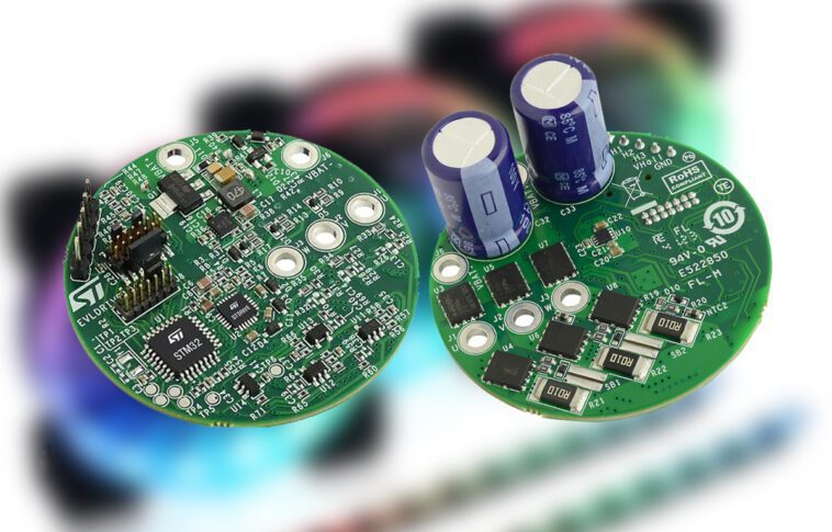 La carte de commande de moteur STMicro EVLDRIVE101-HPD de 1,9 pouces peut piloter des moteurs BLDC de 750 W 1 ST