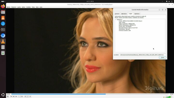 LattePanda pour Ubuntu 24.04 Codec VLC h265 4k 30fps Beauté VLC h.265 codec 4k 30fps