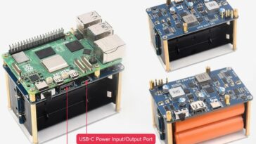 Waveshare UPS HAT (E) pour Raspberry Pi 5/4/3B+ prend en charge quatre batteries au lithium 21700 et prend en charge USB PD 3.0