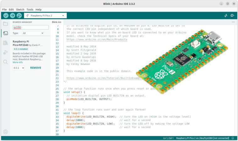 Raspberry Pi Pico Arduino Core 4.0 ajoute la prise en charge des cartes RP2350 1 Raspberry Pi RP2350 Arduino