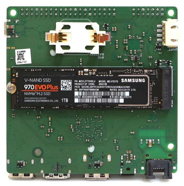 Support de batterie RTC SSD inférieur ODROID M2 Fond de l'ODROID-M2 avec support de batterie SSD et RTC