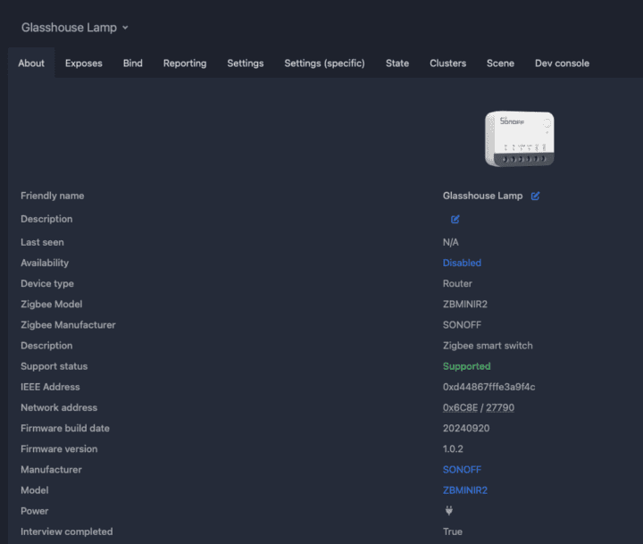 Sonoff ZBMiniR2 Home Assistant Z2M