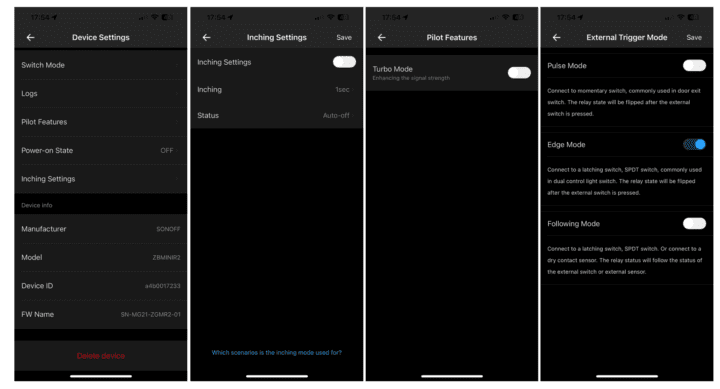 Sonoff ZBMiniR2 eWeLink features
