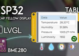 ESP32 CYD avec LVGL : afficher les données du capteur BME280 sur une table