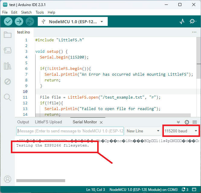 Arduino IDE 2 : installer le téléchargeur ESP8266 NodeMCU LittleFS 19 Test du plug-in de téléchargement du système de fichiers ESP8266 Arduino IDE 2