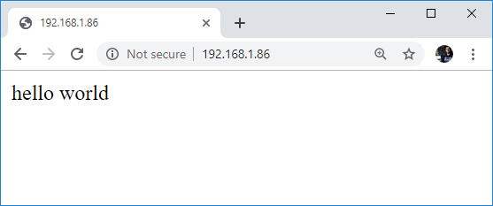 Raspberry Pi teste le fichier PHP du navigateur Web de messages Hello World