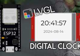 ESP32 TFT avec LVGL : horloge numérique avec heure et date