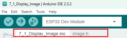 Onglets Arduino IDE LVGL Load Image Dossier d'exemple de code Arduino