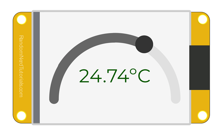 Moyen de température de démonstration LVGL DS18B20, affichage jaune bon marché ESP32