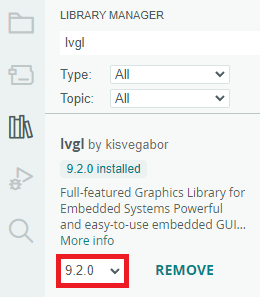 Installation du logiciel Arduino IDE LVGL version 9.2