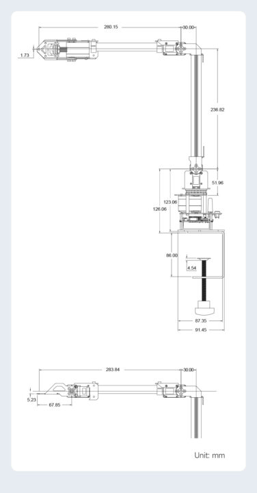 RoArm-M2 S détails taille