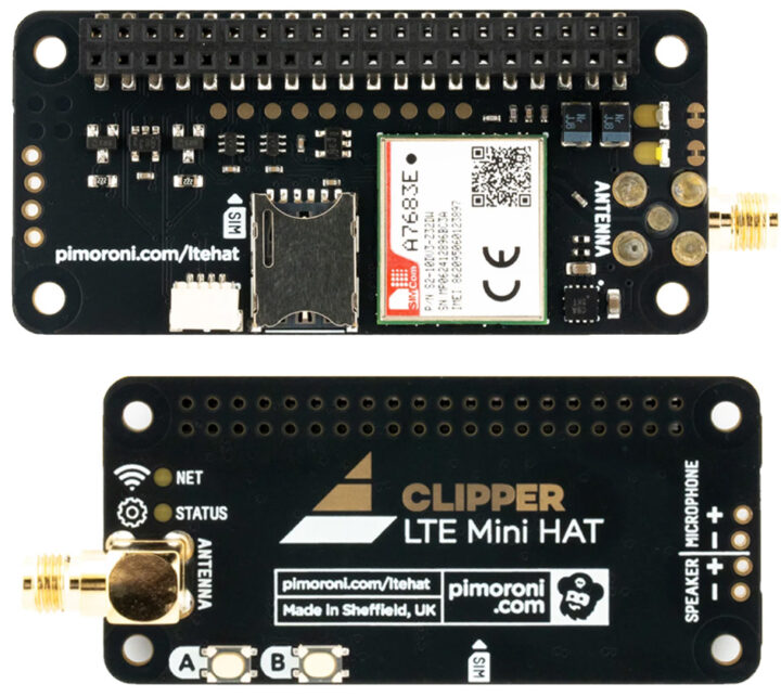 Pimoroni Clipper HAT Mini haut et bas