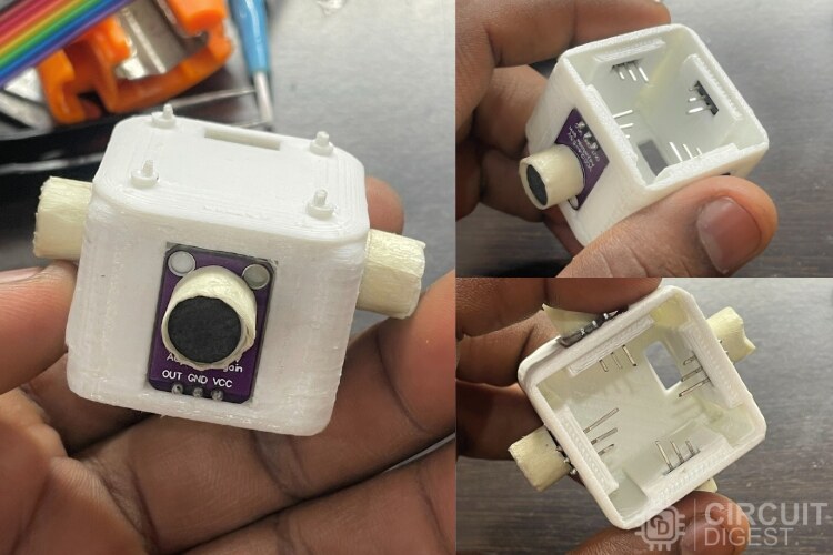 Assemblage du projet Arduino avec module de microphone dans un boîtier 3D