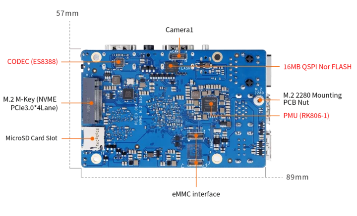 Face inférieure du Orange Pi 5 Ultra