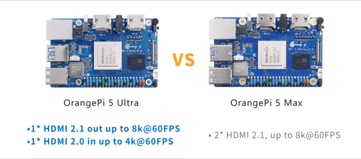 Orange Pi 5 Ultra contre Orange Pi 5 Max