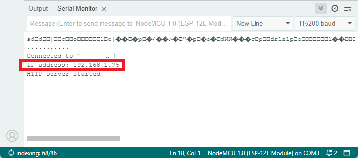 ESP8266 Serveur Web ElegantOTA Obtention de l'adresse IP du moniteur série