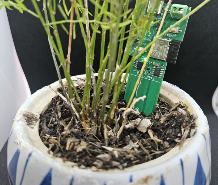 Plant Bot alimenté et inséré dans le sol
