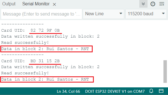 ESP8266 NodeMCU avec lecteur/graveur RFID MFRC522 (Arduino) 12 La bibliothèque RFID MFRC522v2 lit les secteurs de données personnelles bloque la démonstration de l'IDE Arduino