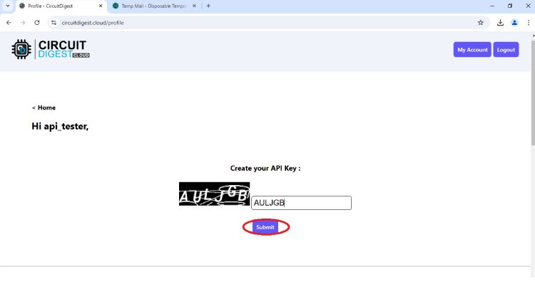 cliquez sur Soumettre sur la page API SMS de Circuit Digest