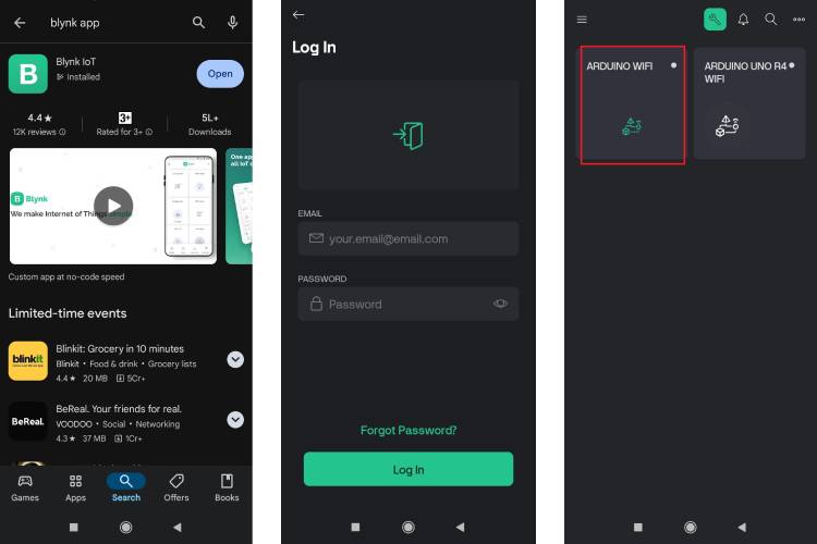 Construisez un système d'arrosage automatique simple pour les plantes à l'aide d'Arduino 16 Application mobile Blynk Appareil créé précédemment