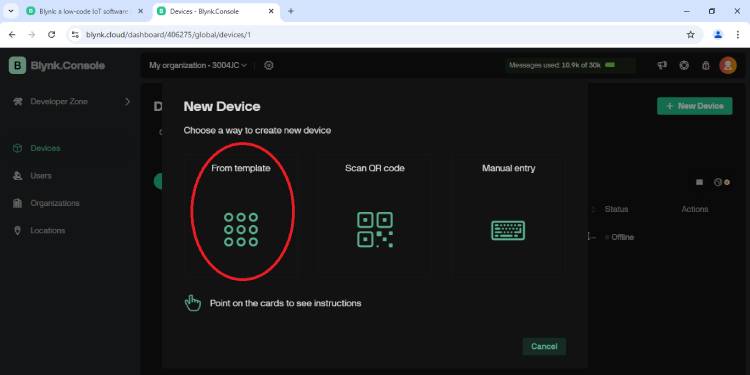 Construisez un système d'arrosage automatique simple pour les plantes à l'aide d'Arduino 11 Créer de nouveaux appareils à partir d'un modèle