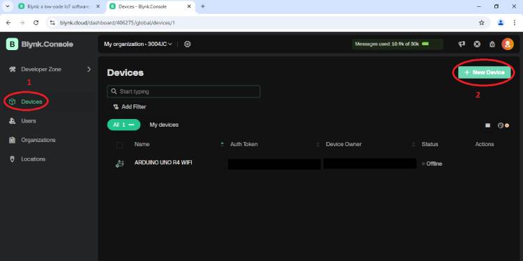 Construisez un système d'arrosage automatique simple pour les plantes à l'aide d'Arduino 10 Sélectionnez l'option Nouveaux appareils