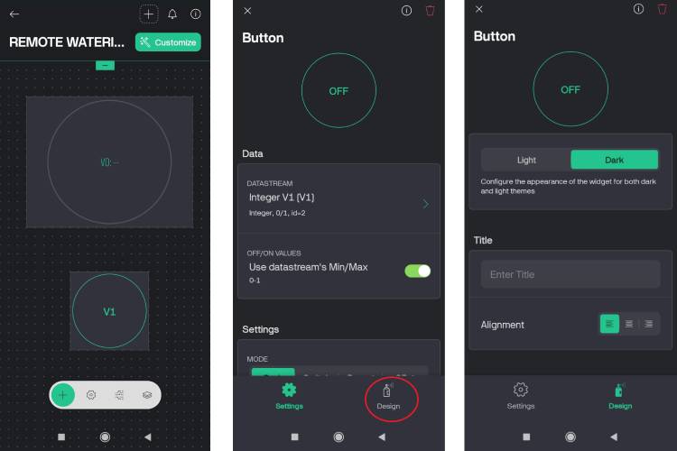 Construisez un système d'arrosage automatique simple pour les plantes à l'aide d'Arduino 22 Personnaliser le widget