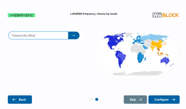 Bande de fréquence country designer meshtastic