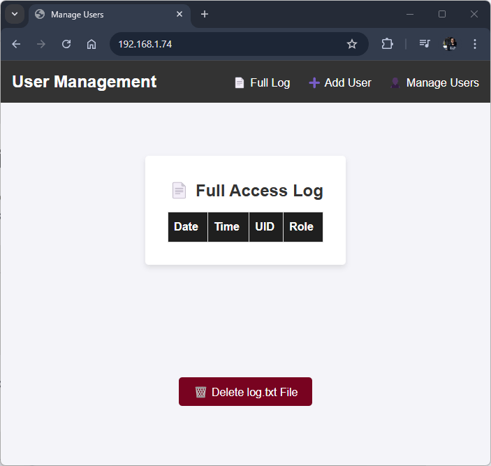 ESP32 RFID Utilising Management System Server Tester l'adresse IP