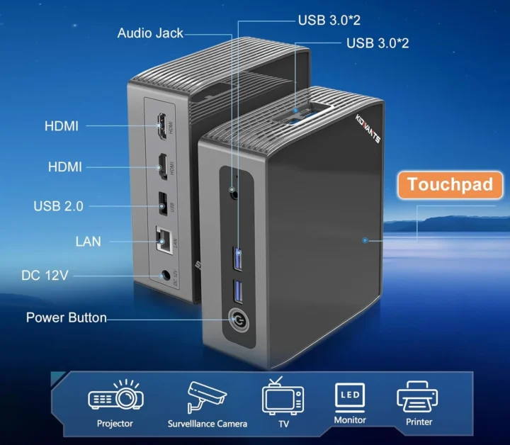 Mini PC avec pavé tactile
