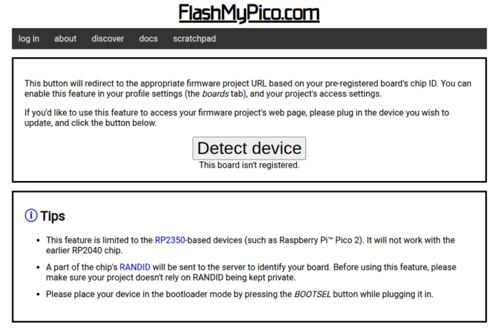 La carte Flashmypico n'est pas enregistrée