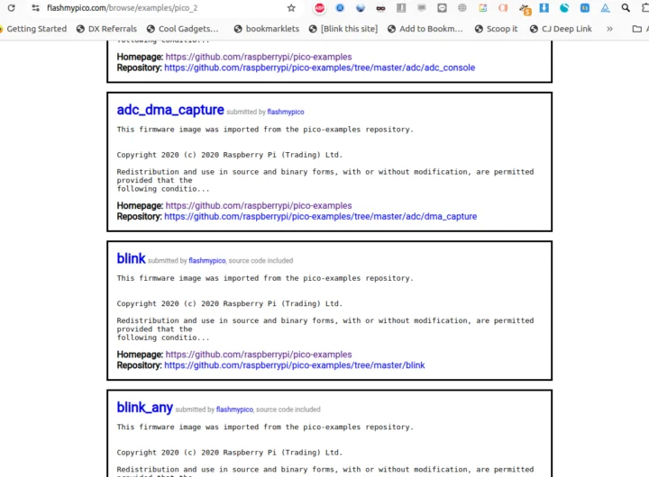 Exemple Flashmypico Pico 2 Projets