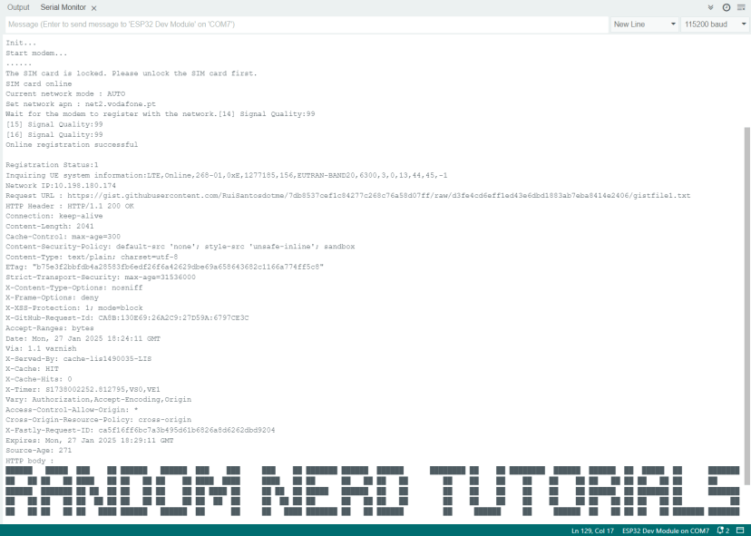 ESP32 Lilygo TTGO T-A7670G A7670E A7670SA Dev Board https Get Demande Démonstration